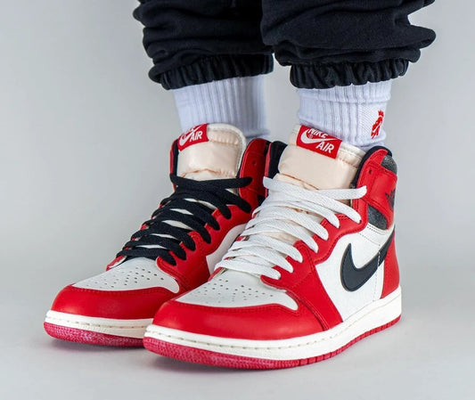 Air Jordan 1 Lost and Found on feet. 