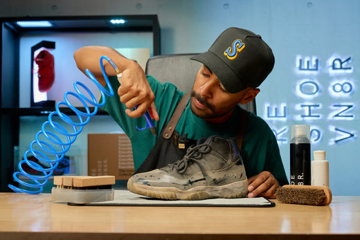 Cleaning the Space Jam Jordan 11 with RESHOEVN8R Sneaker Cleaner